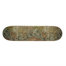 1565 Ferando Berteli (Fernando Bertelli) World Map Skate Board Deck