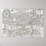 1576 Map of Zurich Switzerland Print