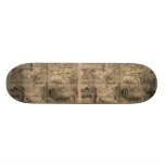 1581 Antique World Map by Nicola van Sype Skateboard