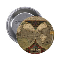 1595 cartes vintages du monde par Jodocus Hondius Badges