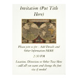 1595 Vintage World Map by Jodocus Hondius Custom Announcements