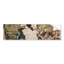 15. 梅花群鶴図, 若冲 Plum Blossoms & Cranes, Jakuchū Bumper Sticker