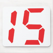 15 fifteen  red alarm clock digital number mouse mats