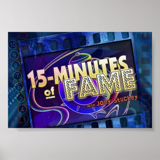 15-Minutes d'affiche de logo de renommée