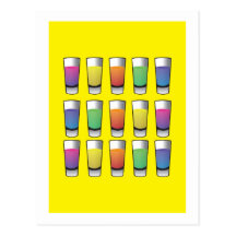 15 shooters of liquor postcard