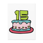 15 Year Old Birthday Cake Postcards