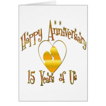 15th. Anniversary Greeting Cards