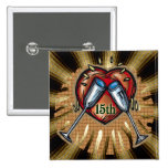 15th Anniversary Wedding Buttons