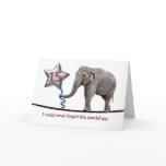 15th Birthday card with tightrope walking elephant