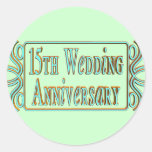 15th Wedding Anniversary Gifts Round Sticker