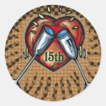 15th Wedding Anniversary Gifts Round Stickers