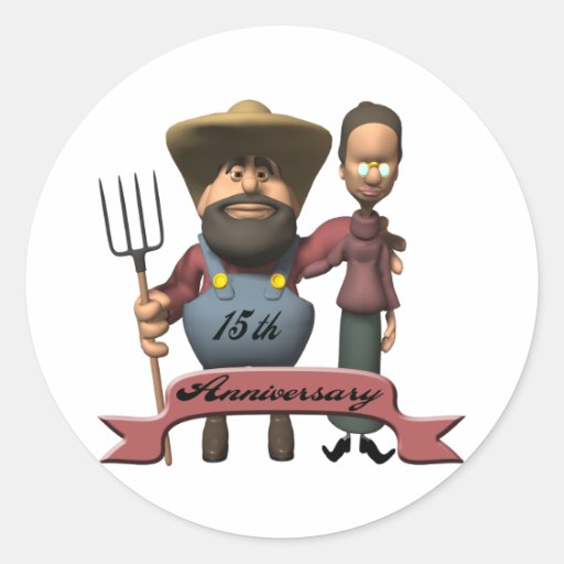 15thanniversaryt-shirts4 round stickers