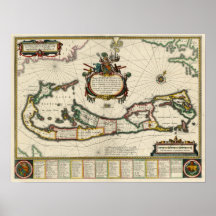 1630 Map of Bermuda Print