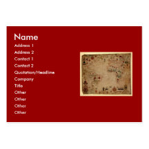 1633 Atantic Ocean Portolan Chart - Pascoal Roiz Business Card