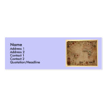1633 Atantic Ocean Portolan Chart - Pascoal Roiz Business Card Template