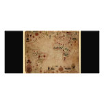 1633 Atantic Ocean Portolan Chart - Pascoal Roiz Full Color Rack Card