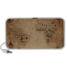 1633 Atantic Ocean Portolan Chart - Pascoal Roiz Notebook Speakers