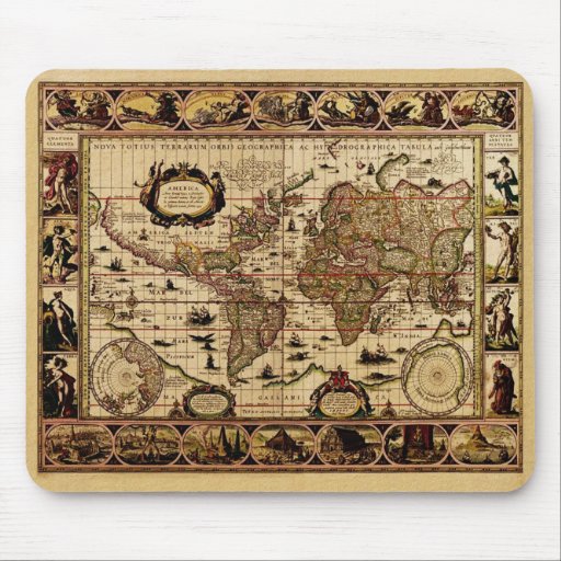 1635 World Map Mouse Mats