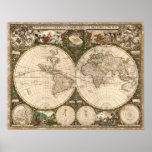1660 Map of the World Print