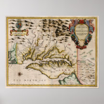 1676 Map of Virginia and Maryland Print