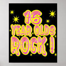 16 ans de roche ! Copie (rose) d'affiche