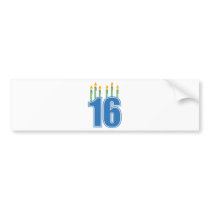 16 Birthday Candles (Blue / Green)