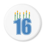 16 Birthday Candles (Blue / Green)