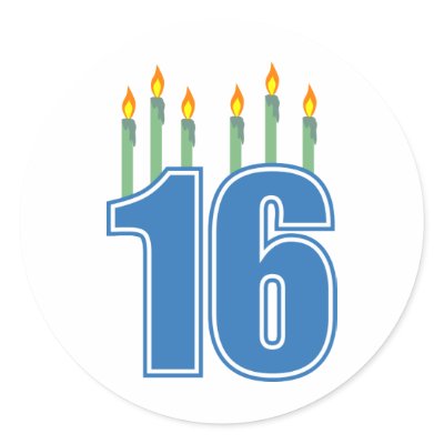 16 Birthday Candles (Blue / Green) by LushLaundry
