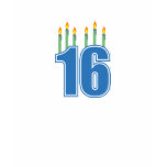 16 Birthday Candles (Blue / Green)