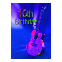 16ème Invitations de fête d'anniversaire