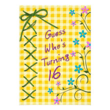 16th Birthday Invitation - Cheerful Gingham