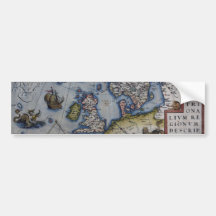 16th Century Map of Scandinavia Bumper Sticker
