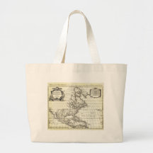 1708 De LIsle Map of North America (Covens and Mo Tote Bags