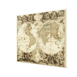 1708 World Map by Jean Baptiste Nolin Stretched Canvas Print