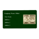 1708 World Map by Jean Baptiste Nolin Personalised Shipping Label