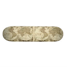 1708 World Map by Jean Baptiste Nolin Skate Boards