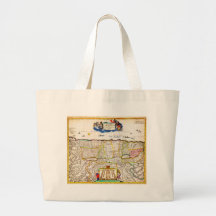 1720 Funck Map of Israel Palestine Holy Land Tote Bags
