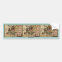 1721 Map of Europe Bumper Stickers