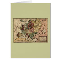 1721 Map of Europe Greeting Card