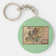 1721 Map of Europe Key Chain