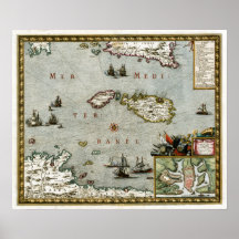 1723 Malta Map Posters