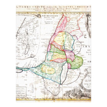 1750 Homann Heirs Map of Israel Palestine Holy Customized Letterhead