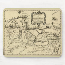 1755 Great Lakes et nouvelle carte de la France/du Tapis De Souris