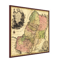 1759 Map Of Ancient Israel With The 12 Tribes Gallery Wrap Canvas