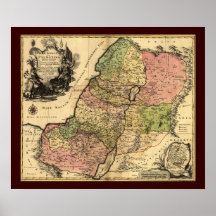 1759 Map Of Ancient Israel With The 12 Tribes Print