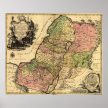 1759 Map Of Ancient Israel With The 12 Tribes Poster