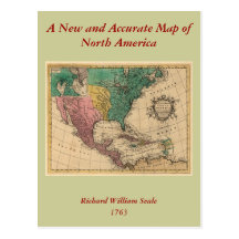 1763 North America Map Postcards