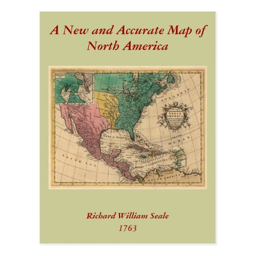 1763 North America Map Postcards