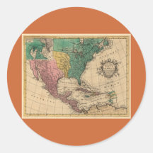 1763 North America Map Sticker