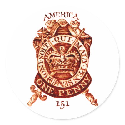 1765 American Tax Stamp Sticker by historicimage